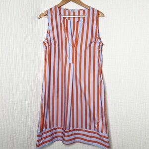 Rosso35 Genova purple orange striped popover dress size M